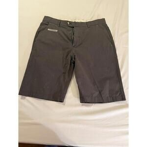 ZZENGA MEN'S‎ FLAT FRONT GREY SHORTS SIZE 34 9" INSEAM